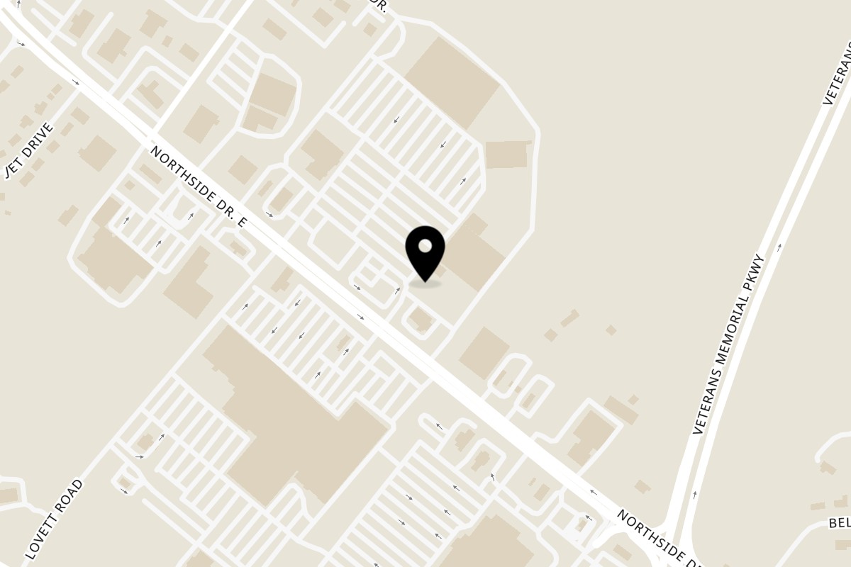 Map showing the location of Loc's Chicken & Waffles Statesboro on 430 Northside Dr E #168 in Statesboro